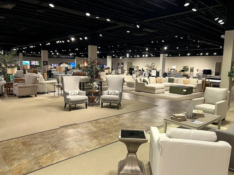Products on the floor at The Sofa Store showroom in Towson