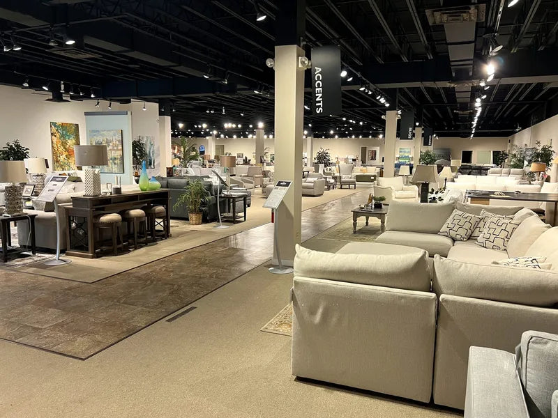 Products on the floor at The Sofa Store showroom in Towson